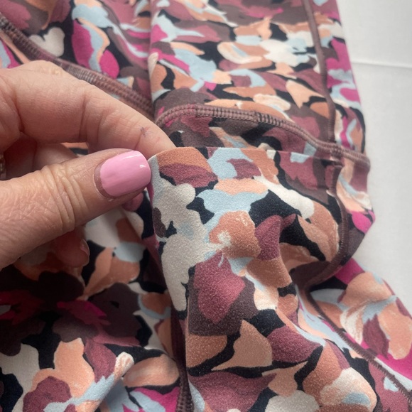 Athleta Pink and Brown Floral Leggings - Picture 3 of 11